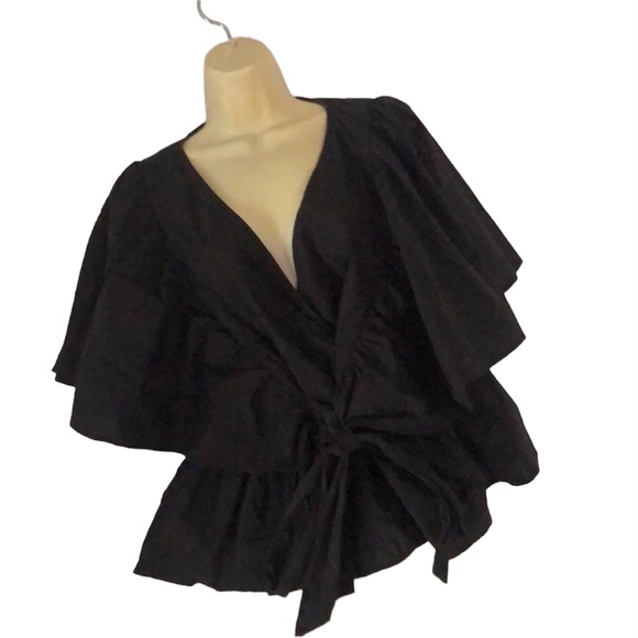 Eloquii woman’s black front wrap  blouse - Picture 1 of 13